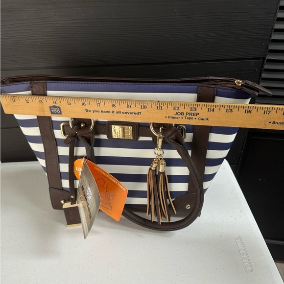 Carry and Conceal Bag Purse Navy Blue and White with Black trim BULLDOG Cases - Picture 10 of 12